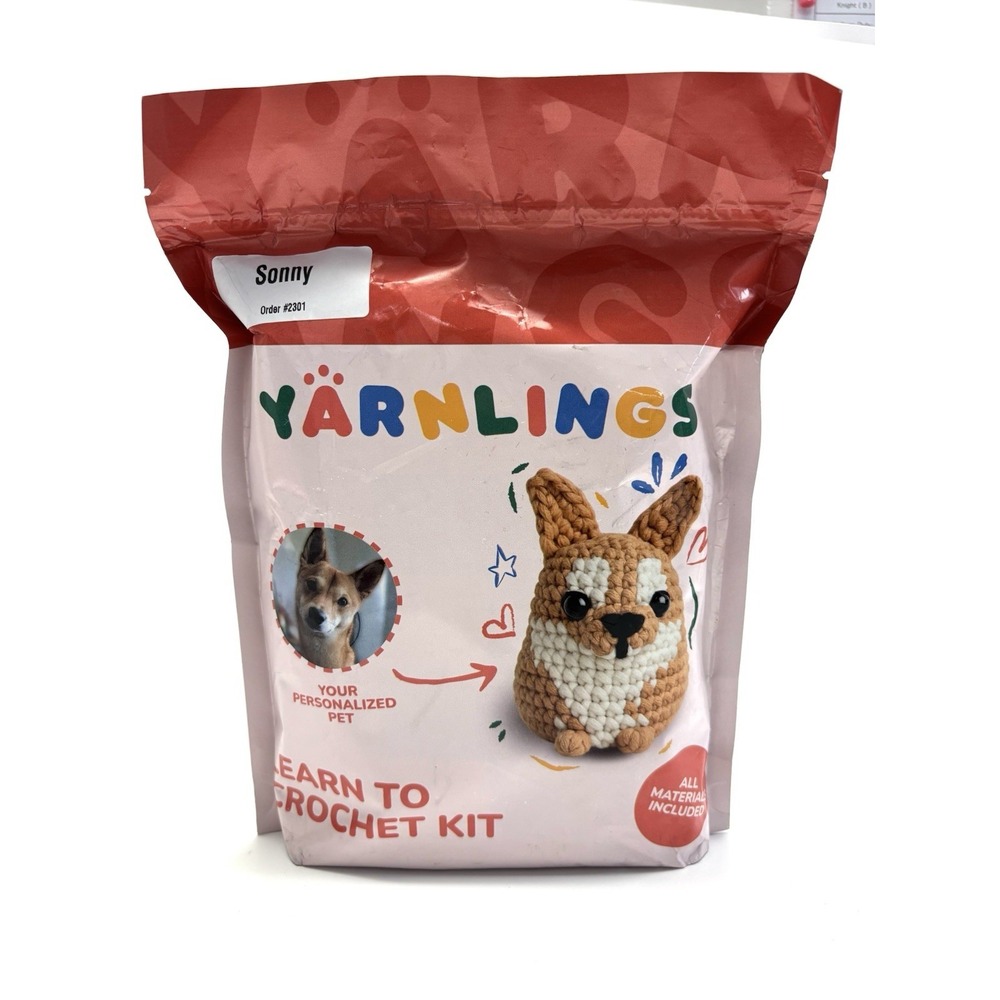 Yarnlings Personalized Pet Crochet Kit Dog DIY Beginner Craft Set Sealed